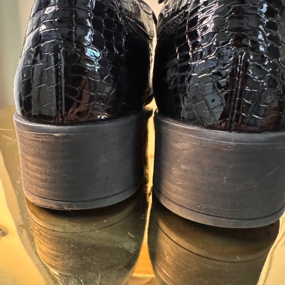 Elegant Black Crocodile Pattern Oxfords Shoes - Picture 5 of 8